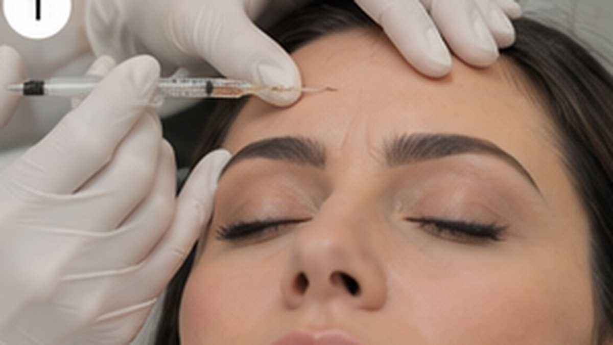 Illustration of anti-wrinkle injections treatment