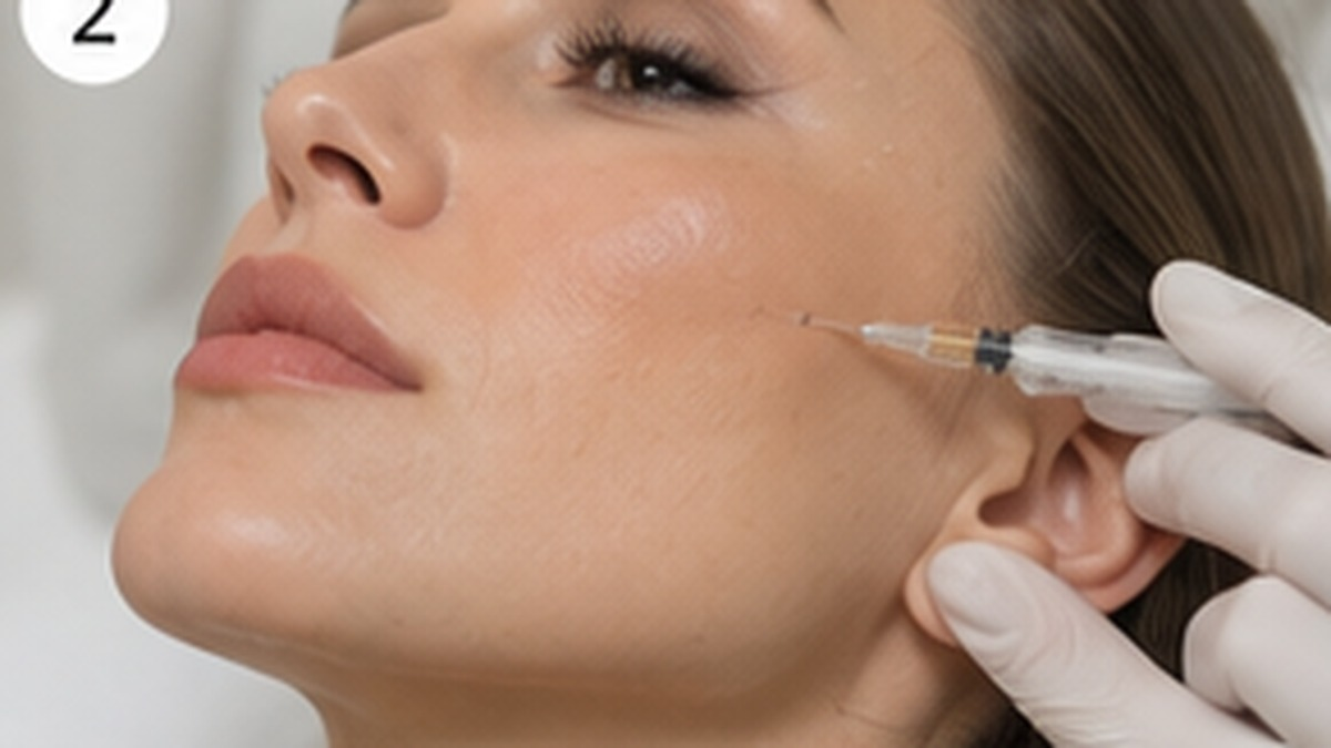 Illustration of dermal fillers (ha) treatment