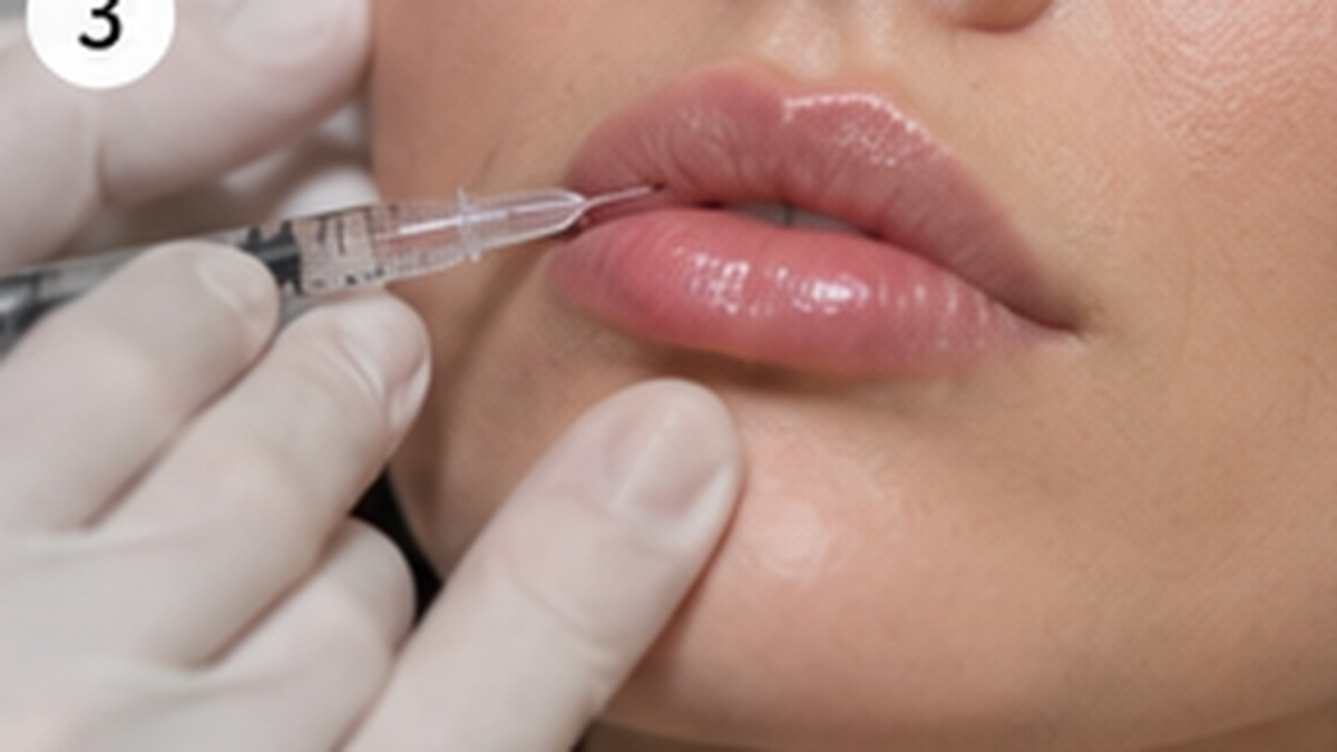 Illustration of lip fillers treatment