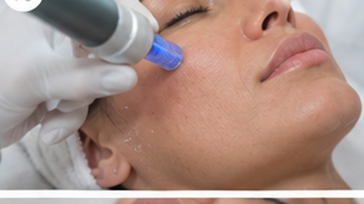 Illustration of rf microneedling treatment