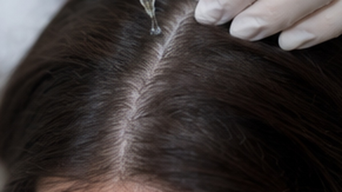 Illustration of exosome hair therapy treatment
